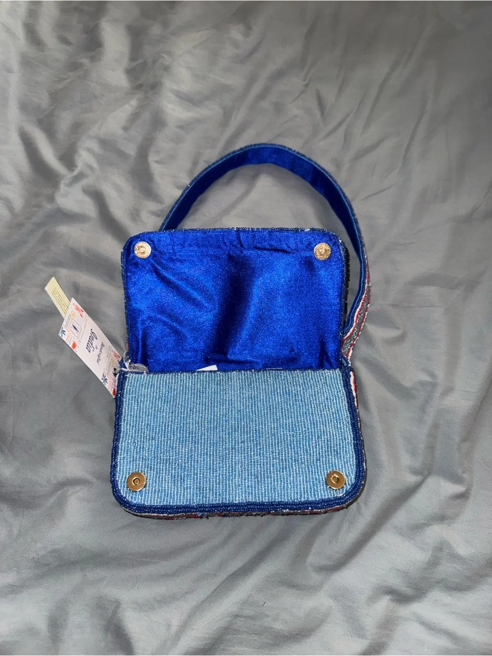 Beaded Sailboat Shoulder Bag Handmade in India New with Tags